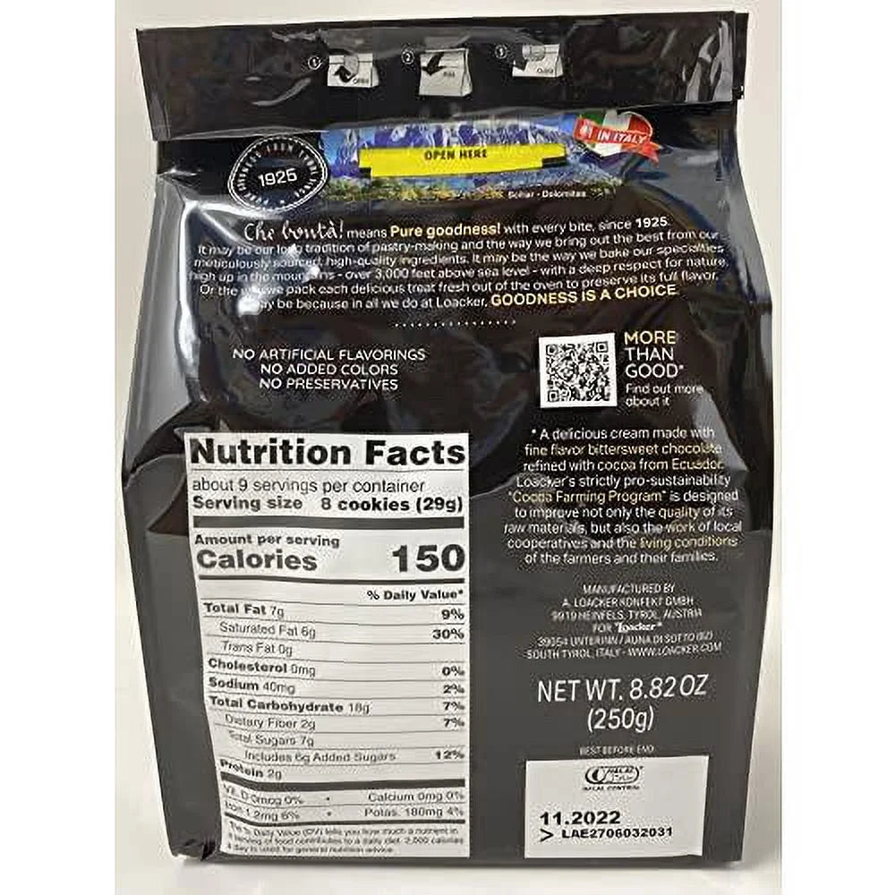 Dark Chocolate Filled Wafer Cookies 8.82 Oz X436819