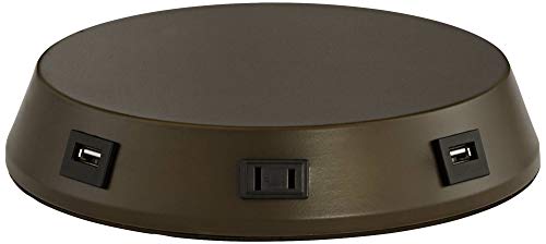 Rustic Industrial Table Lamp with USB and AC Power Outlet 26" High Oil Rubbed Bronze Double Shade B504