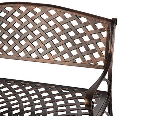 Antique Bronze Cast Aluminum Patio Bench Q331452