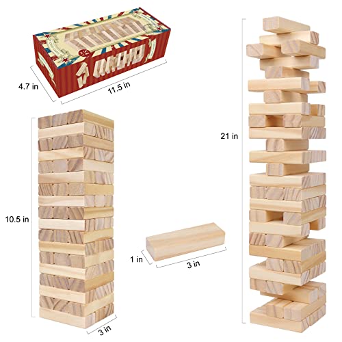 54pcs Wooden Tumbling Tower Game with Carry Case J342946