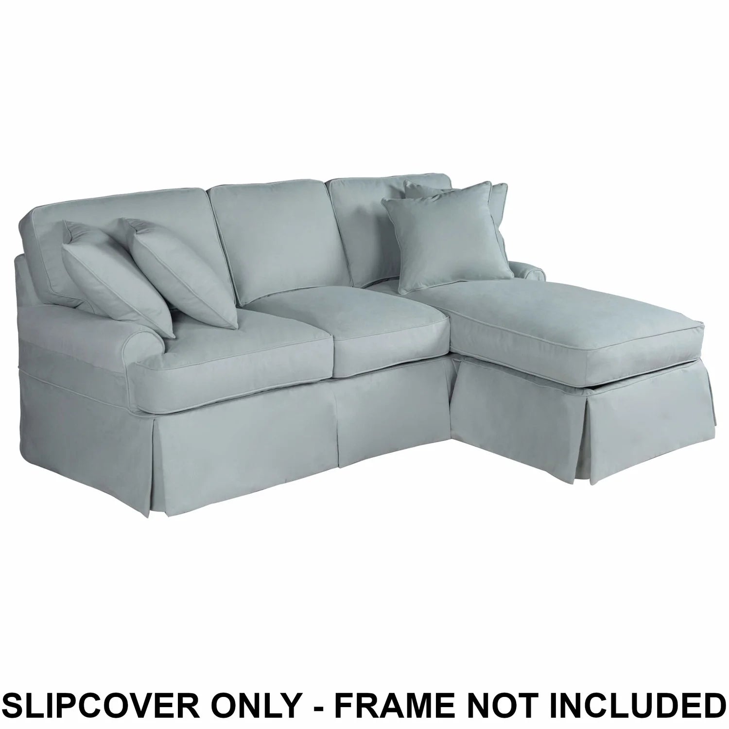 Ocean Blue Fabric Slipcover for Sectional Chaise Sofa O8519