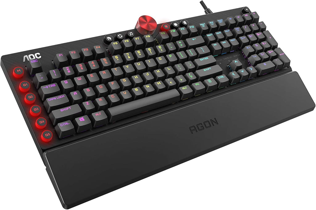 104-Key Mechanical Keyboard with RGB, Blue Switches, Detachable Wrist Rest, Pack of 2 E83193