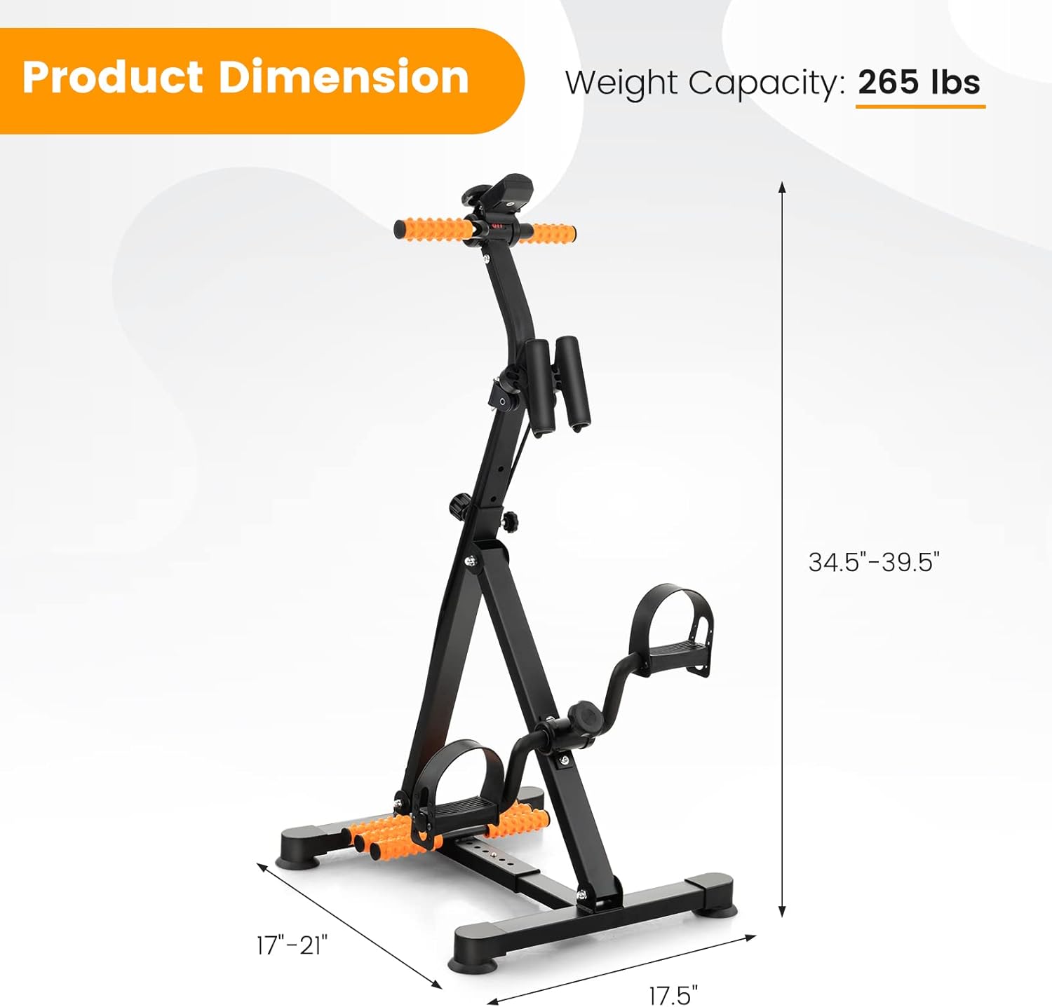 Pedal Exercise Bike with LCD Monitor, Adjustable Height and Length B834567