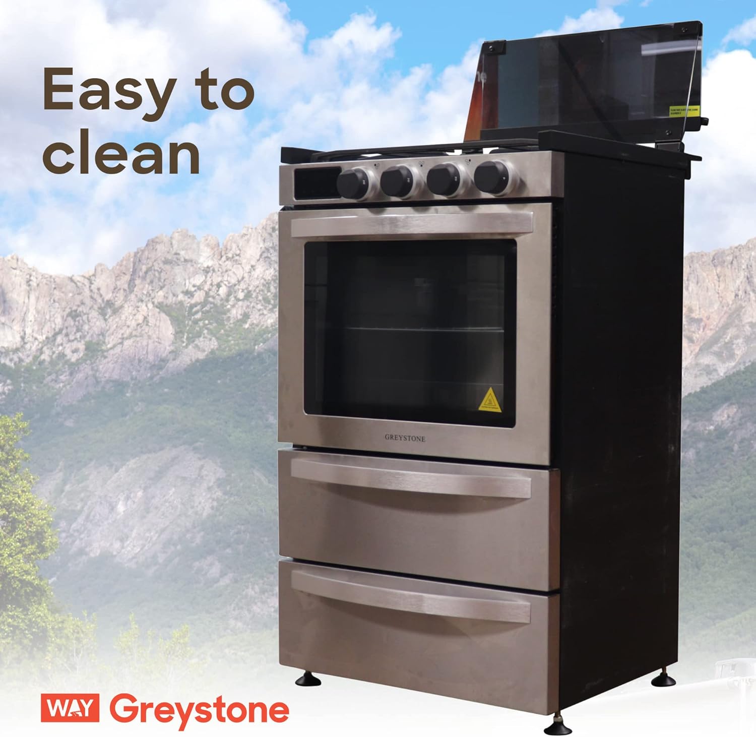 21 Inch Freestanding RV Gas Range Stove and Oven Combo 3 Burners Stainless Steel K52902