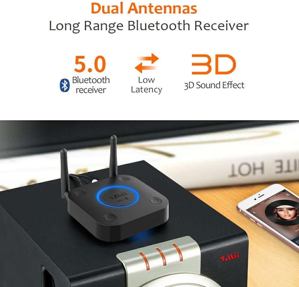 Bluetooth 5.0 Receiver with Optical RCA AUX 3.5mm Coaxial Pack of 2 O427