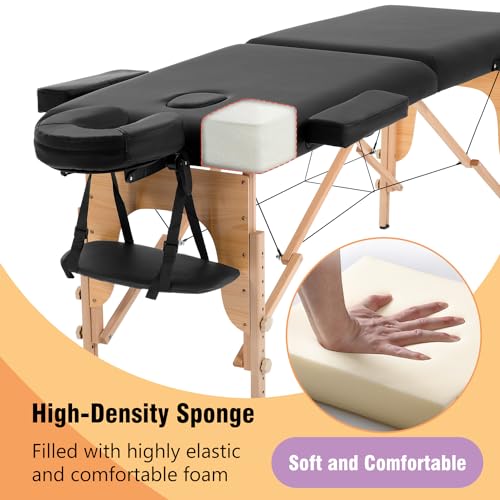 Portable Massage Table 28 inch Wide Height Adjustable Folding Spa Table with Non-Woven Bag L633503
