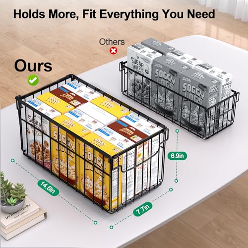 4 Pack Stackable Black Freezer Organizer Bins with Handles G345