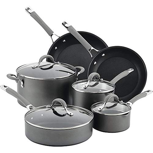 10 Piece Hard Anodized Nonstick Cookware Set B7722