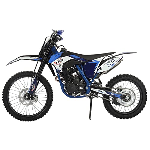 250cc Dirt Bike with LED Light Gas Dirt Bikes Adult Pitbike, Big 21"/18" Wheels H92377