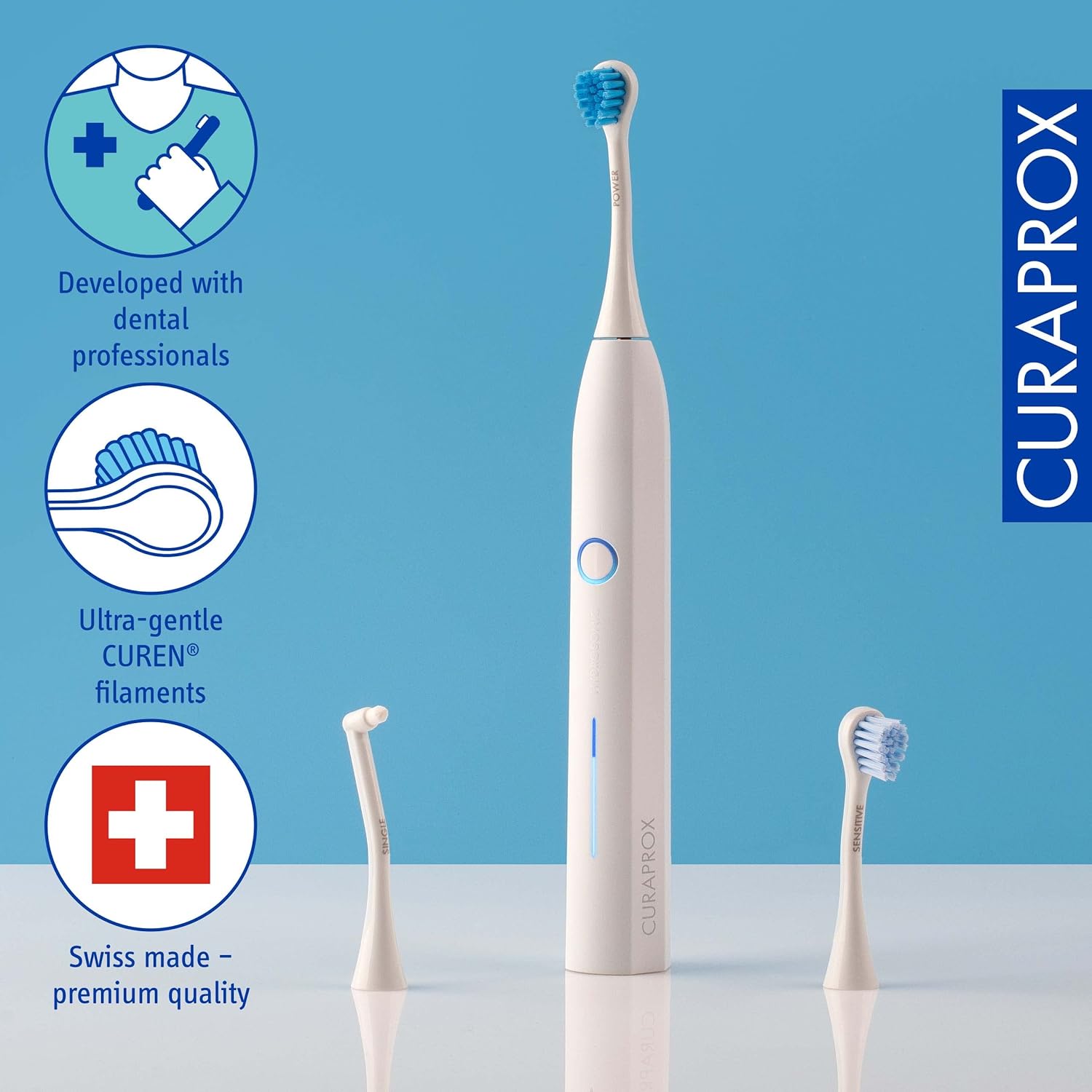 Electric Hydrosonic Toothbrush with 3 Brush Heads and Travel Case J618971