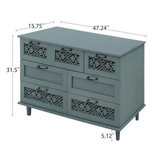 Blue 3 Door 3 Drawer Wooden Sideboard Cabinet Z4022