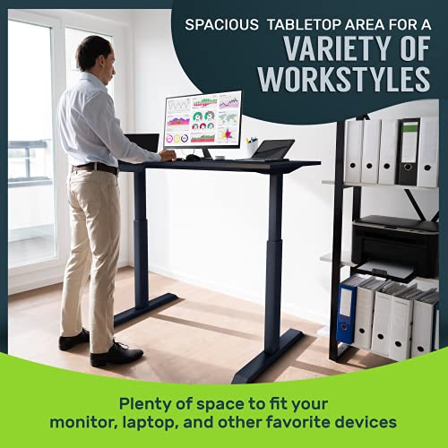 Black Electric Standing Desk Frame 60 x 24 Inch with Memory Settings U397