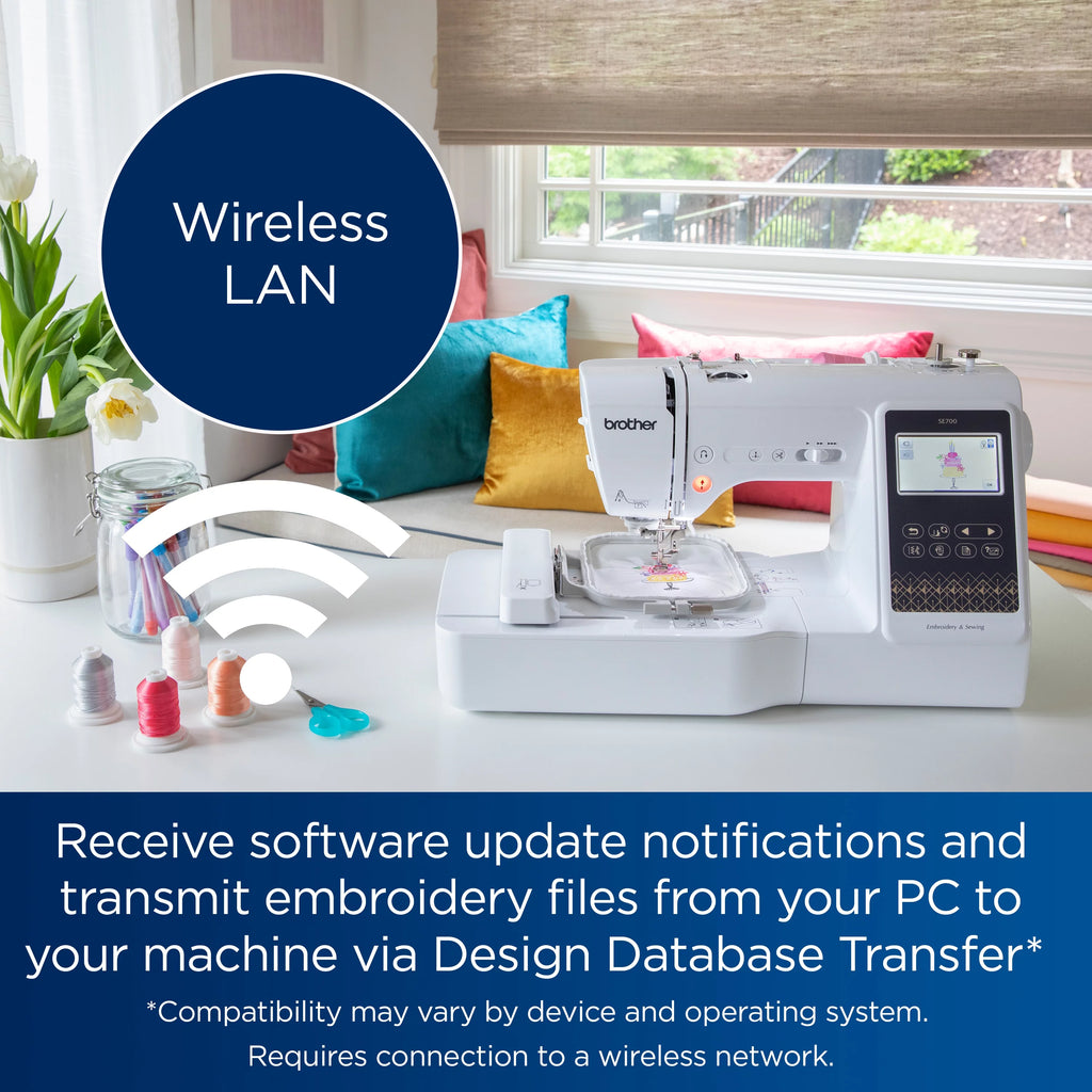 Computerized Sewing & Embroidery Machine with Built-in Designs & Wireless Connectivity D741142