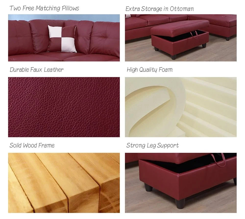 Red Right Hand Facing Sectional Sofa C108315