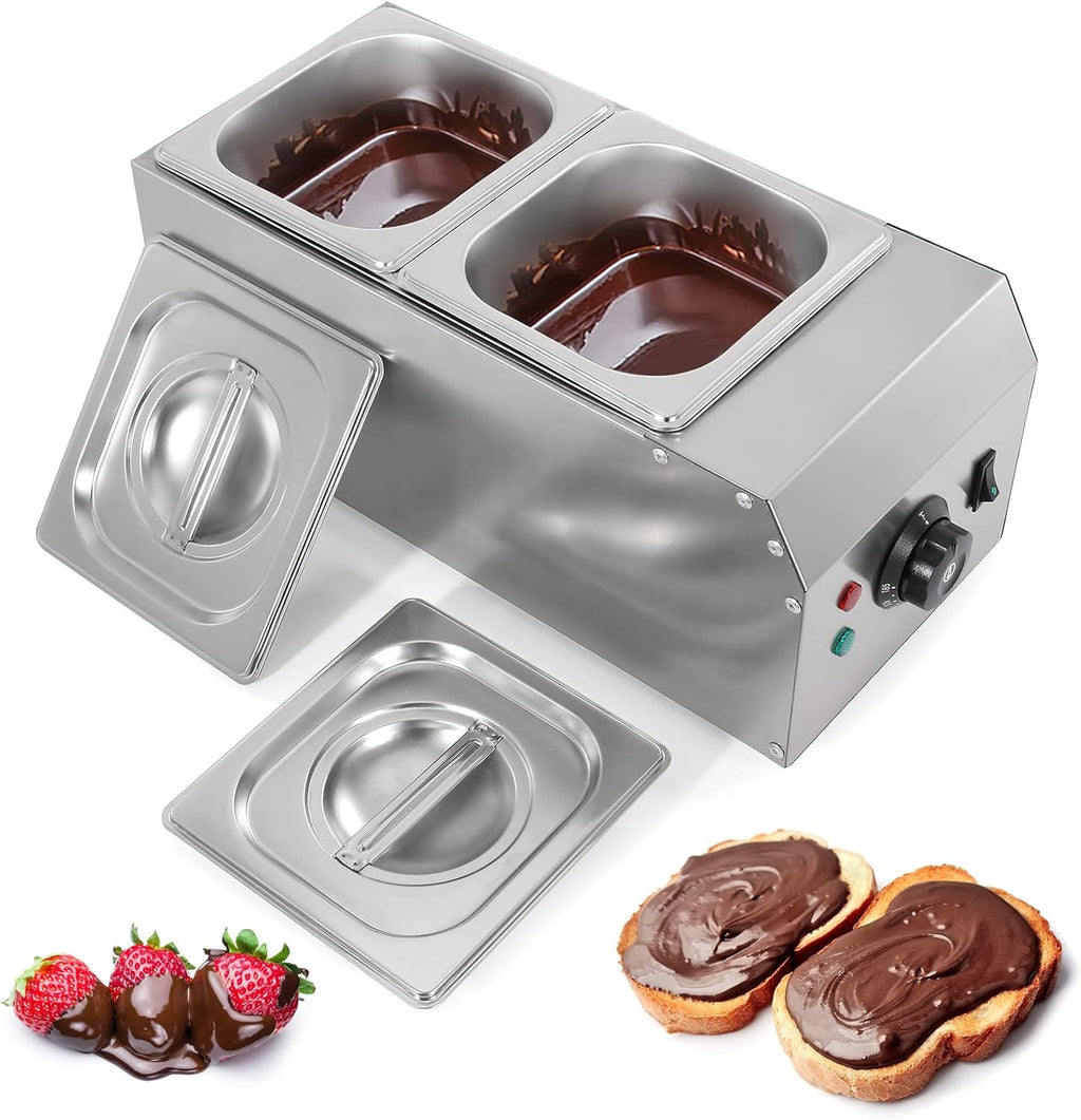 2-Tanks Chocolate Melting Machine 1000W Electric Chocolate Melter Z5062