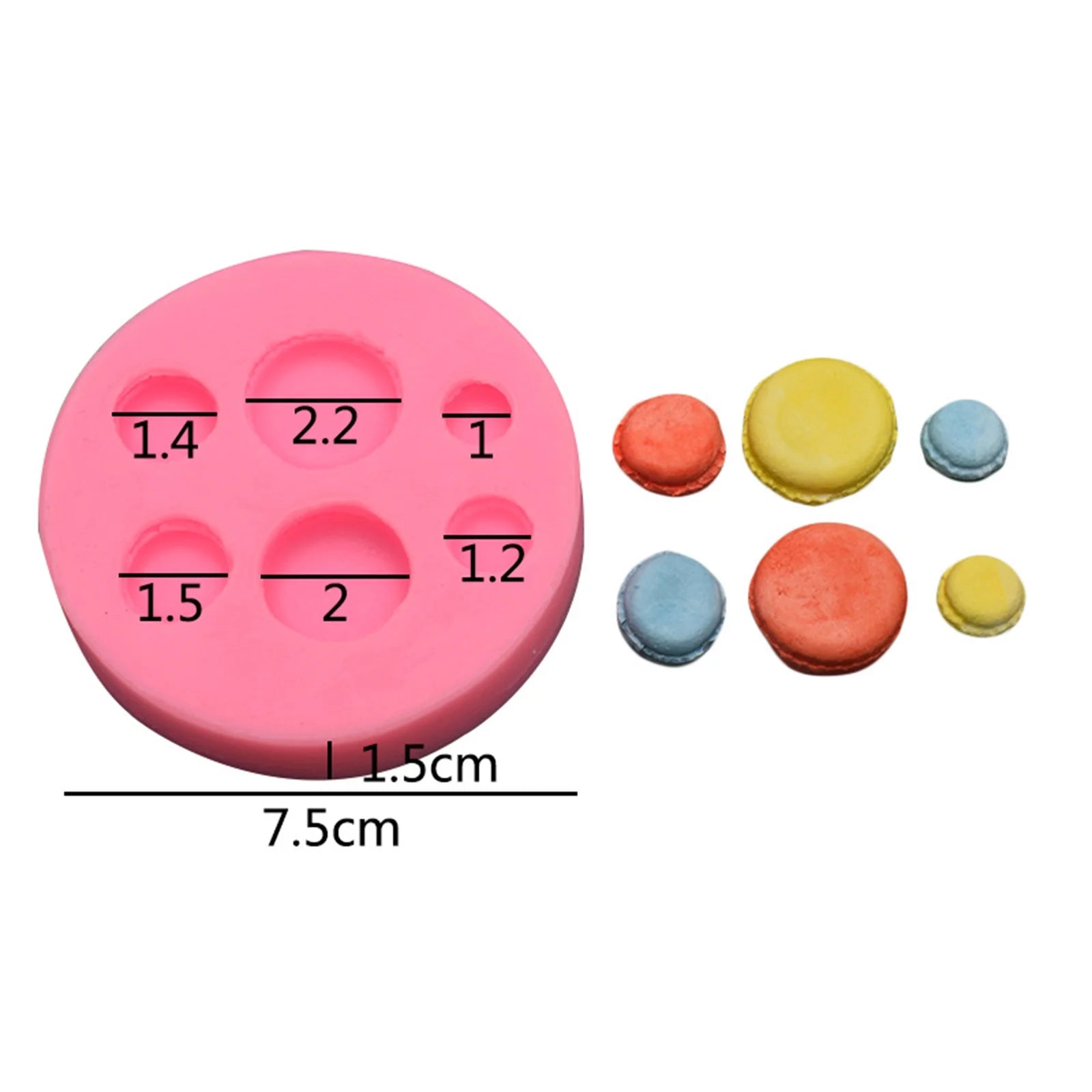 6 Cavities Macarons Shape Fondant Molds D7631