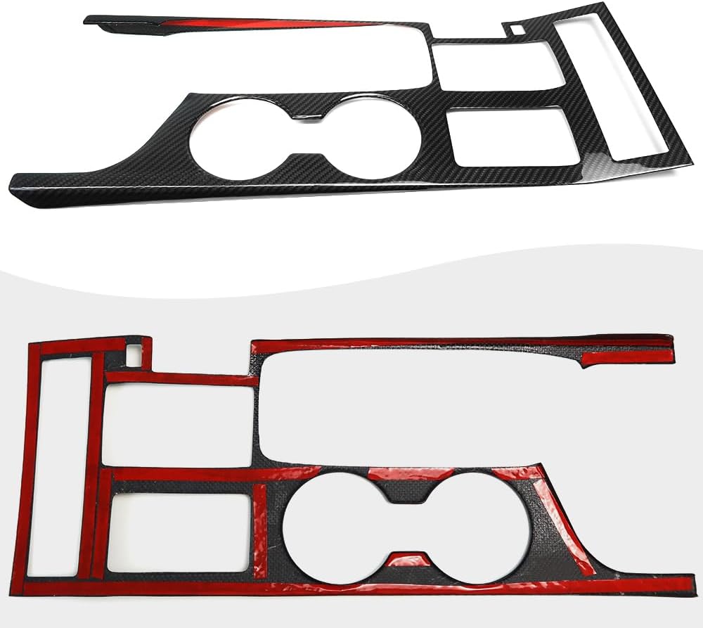 Real Carbon Fiber Gear Shift Trim Panel Cover I3172
