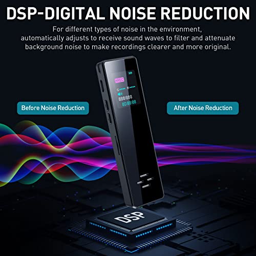 64GB Digital Audio Voice Recorder with Playback, Noise Reduction, MP3 Player O788