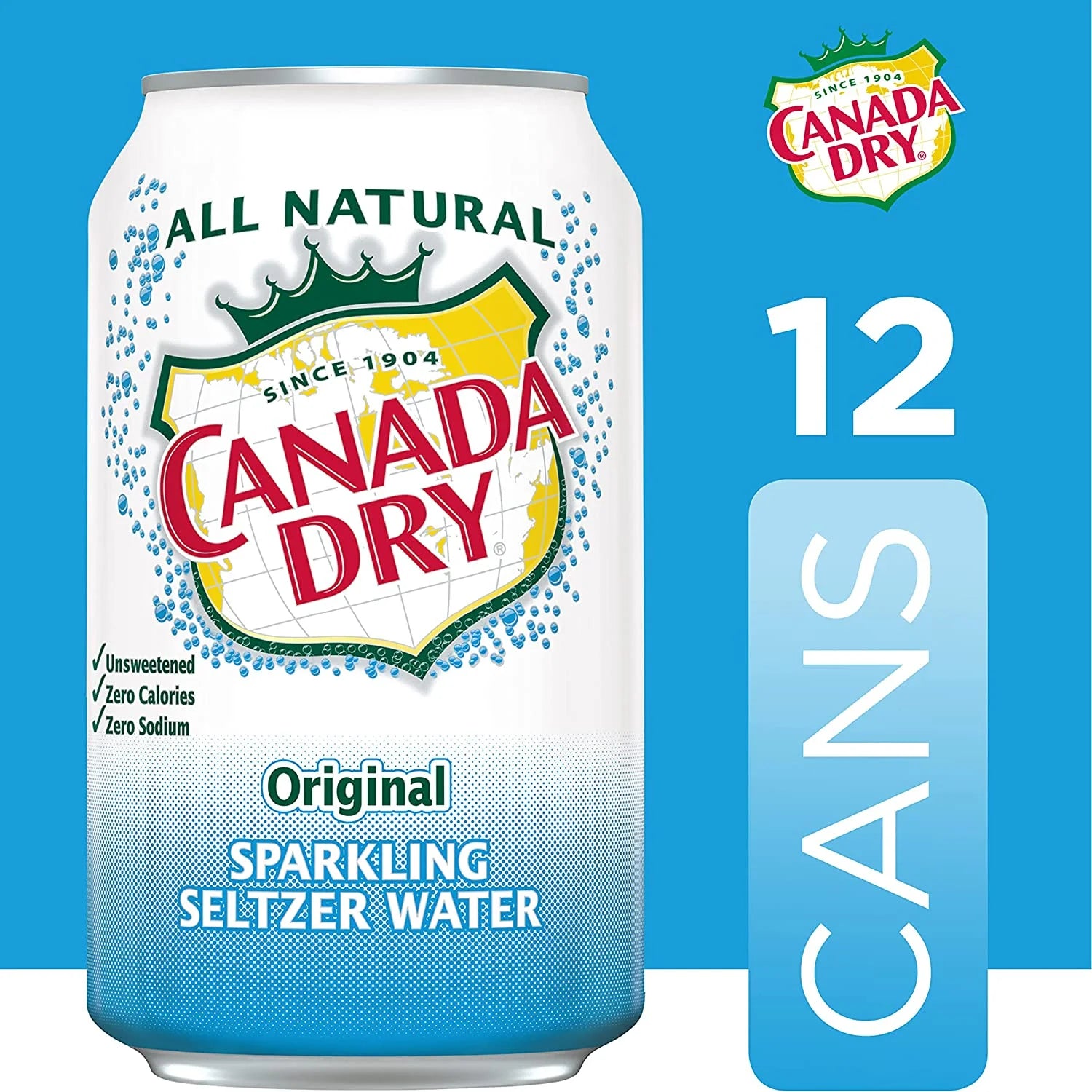 12 oz. Cans Sparkling Seltzer Water (Pack of 12) J5018