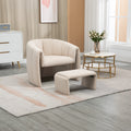 Velvet Upholstered Accent Chair with Ottoman U54615