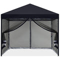 10x10 Beige Pop-Up Outdoor Canopy with Netting Screen Walls R285