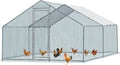 Large Metal Chicken Coop with Waterproof Cover T6903