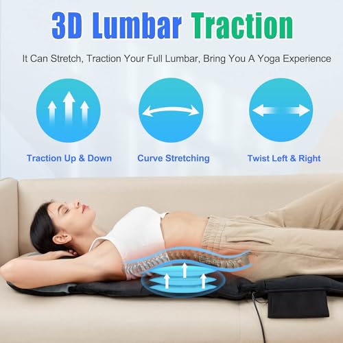 Full Body Massage Mat with Shiatsu Neck Massager, 3D Lumbar Traction, Back & Waist Heat, 4 Vibrating Motors N873