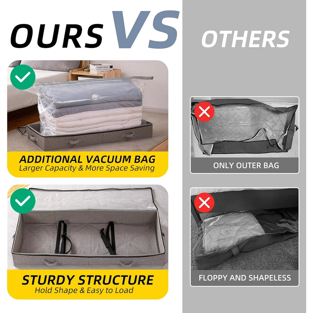 Under Bed Storage Box for Quilts Pillow Blankets Linen 41" x 17.7" x 6" X28805