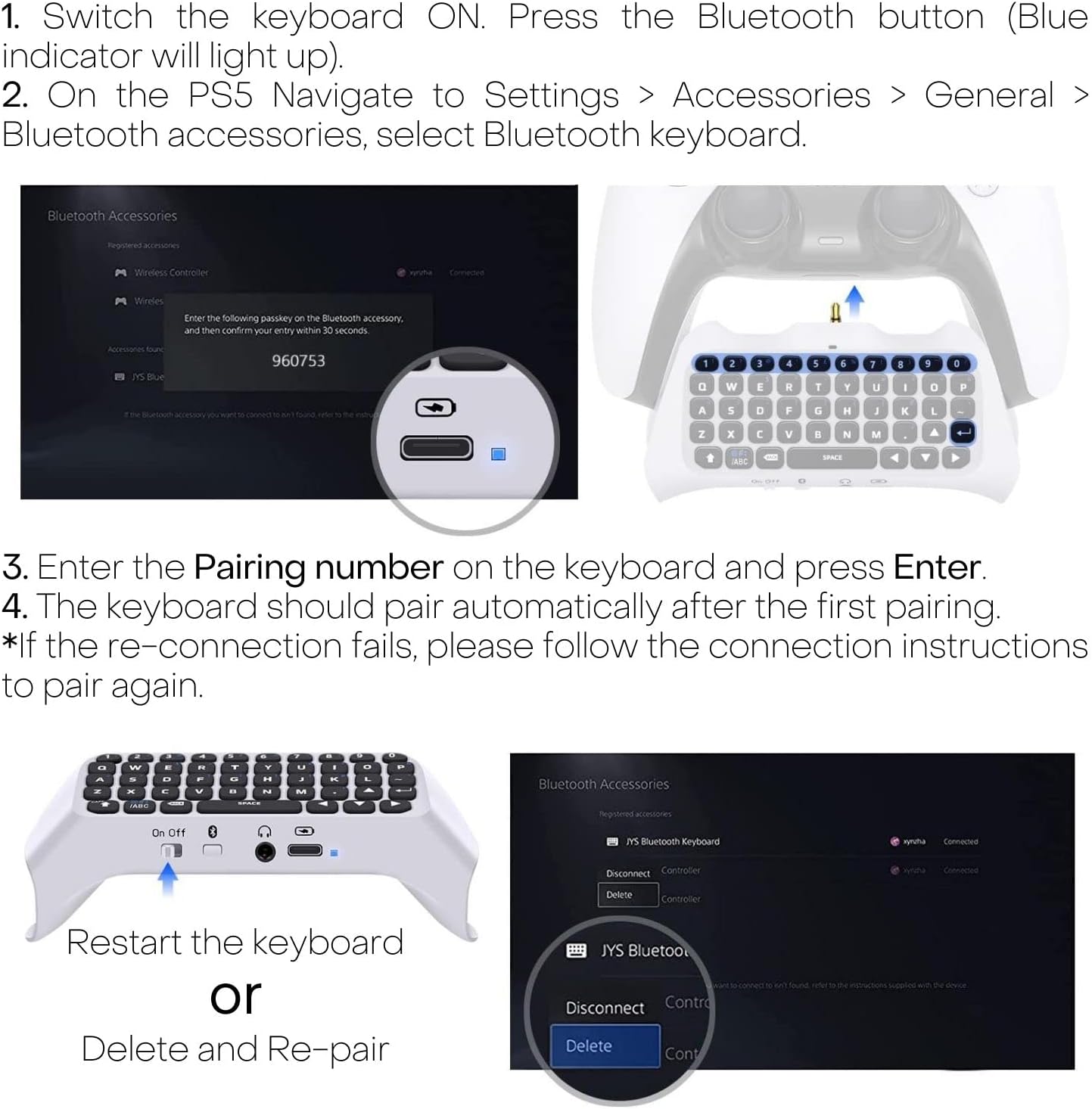 PS5 Controller Keyboard Attachment W757
