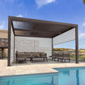 11' × 13' Louvered Aluminum Pergola with Roller Blinds Y6486