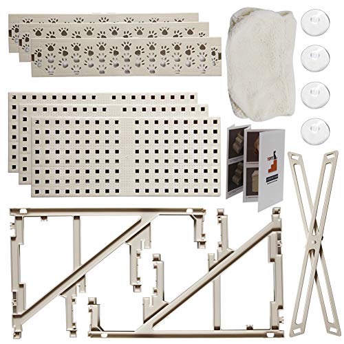 Non-Slip 3 Steps Foldable Plastic Pet Stairs with Washable Carpet W33120