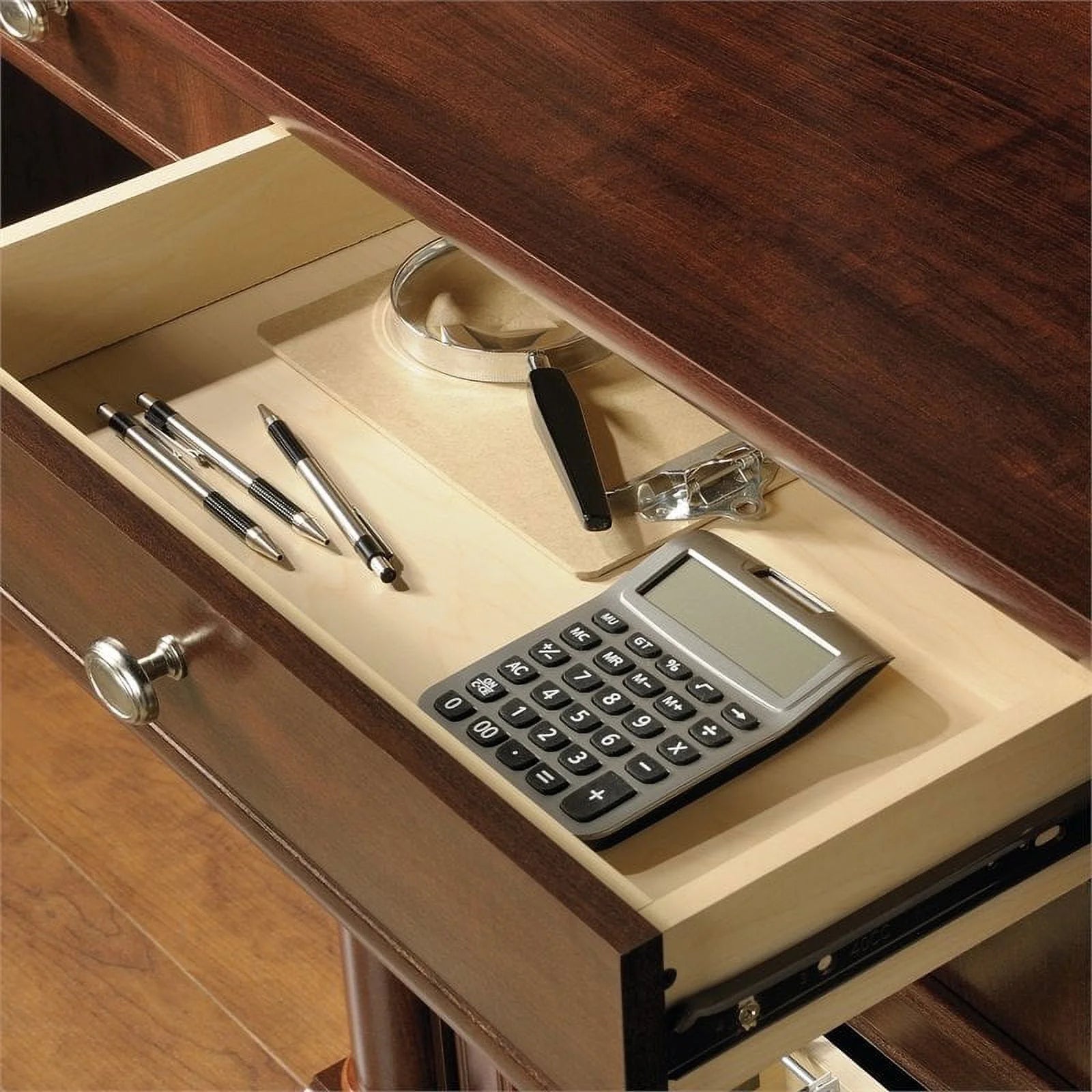 Contemporary Wood Computer Desk with Hutch X110179