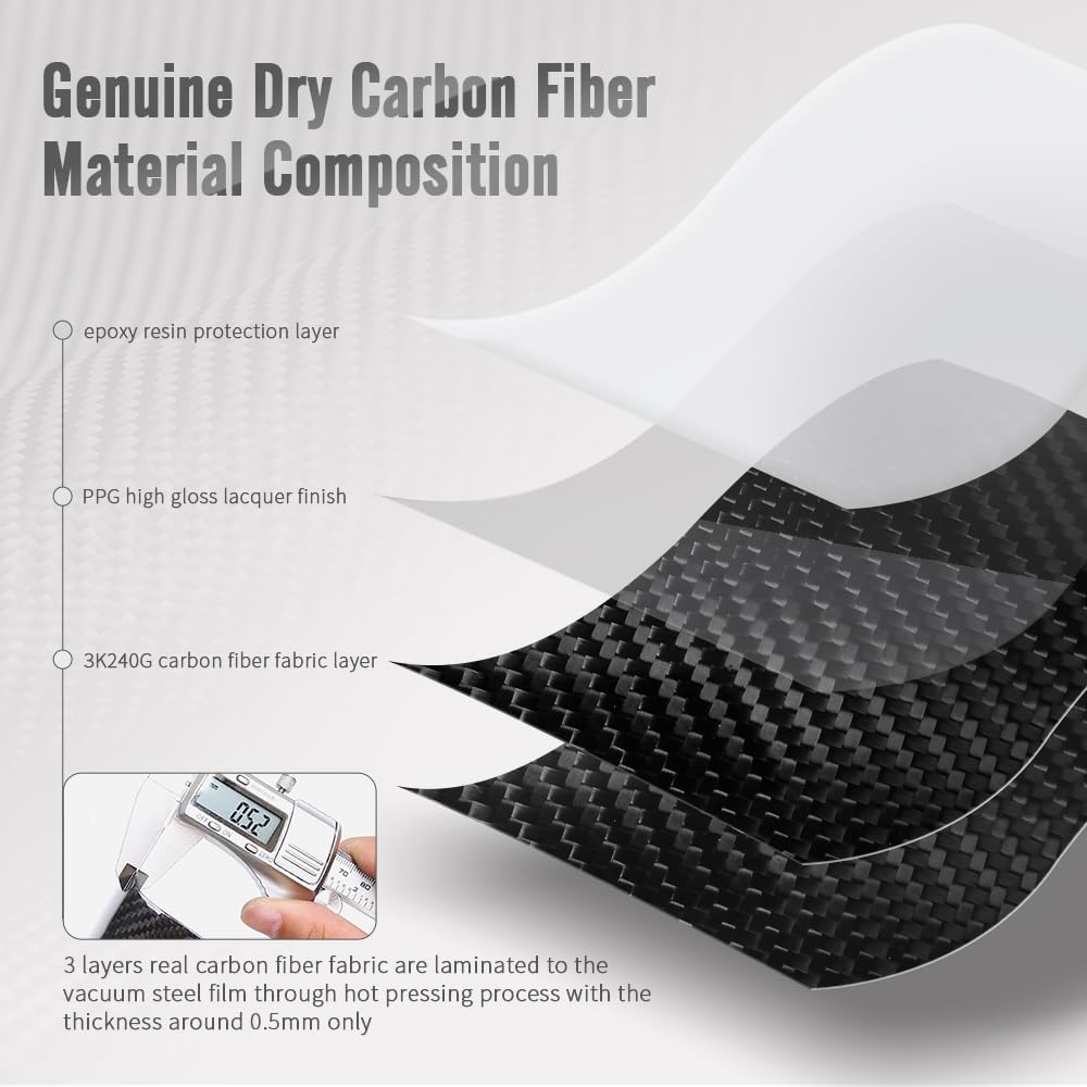 Real Carbon Fiber Gear Shift Trim Panel Cover I3172