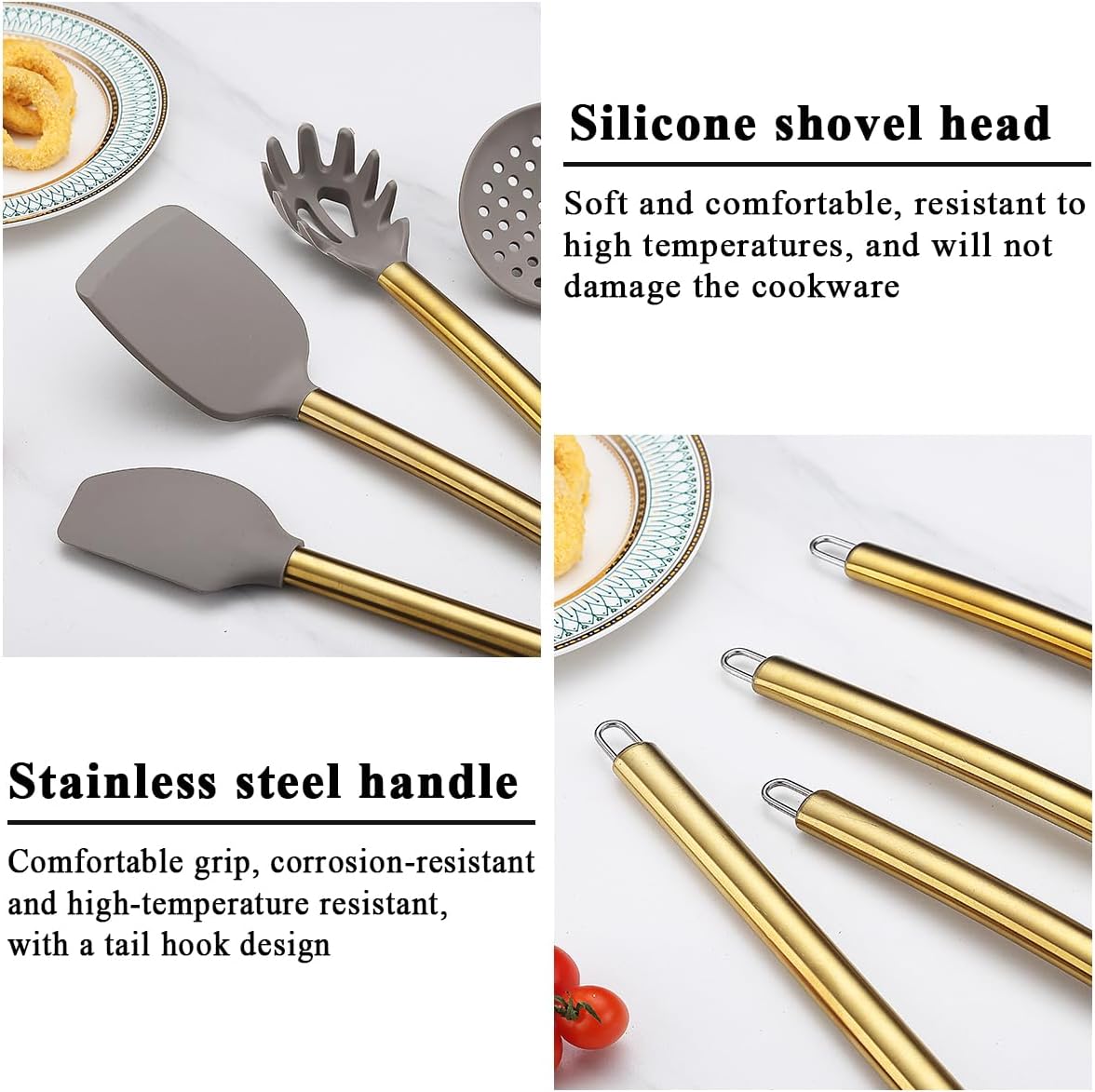 38 Piece Silicone Non-Stick Kitchen Utensils Set with Utensil Rack W832