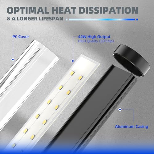 42W 169 LEDs Full Spectrum T10 Vertical Standing Plant Grow Light with Tripod Floor Stand M890