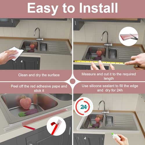 Self-Adhesive Silicone Collapsible Shower Water Dam A778