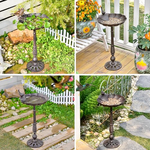 Heavy Duty Cast Iron Tall Bird Bath J4857