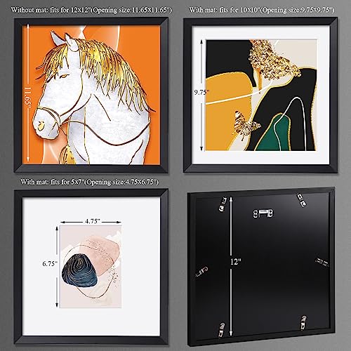 10x10 Black Solid Wood Picture Frame D764021