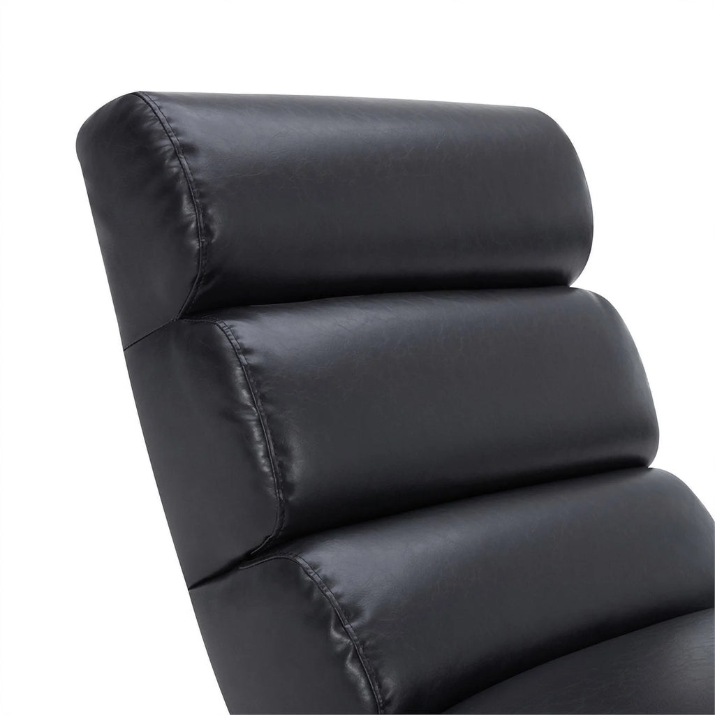 Black Faux Leather Armless Accent Chair E615