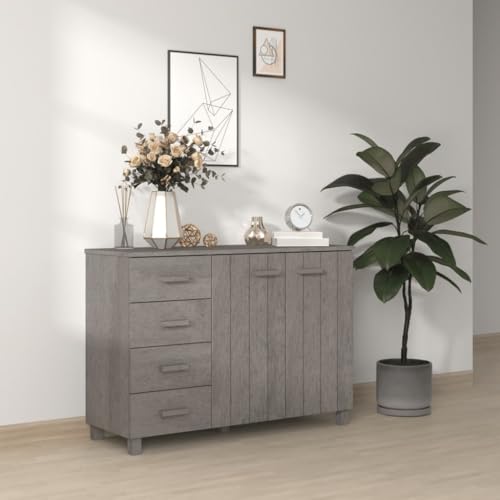 Light Gray Solid Wood Pine Sideboard X2909