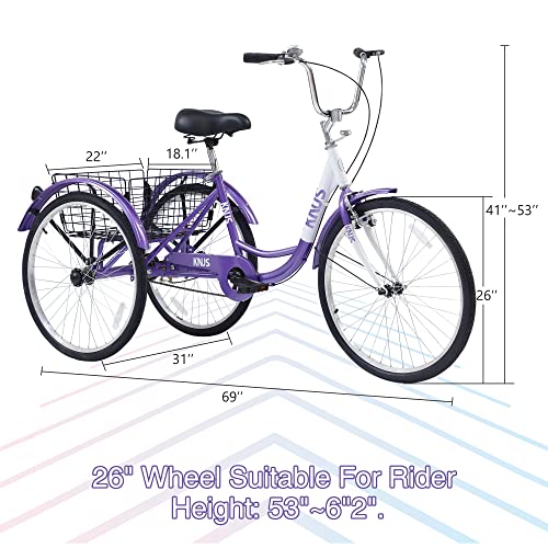 24/26 inch 3 Wheel Adult Tricycle with Large Basket G11410