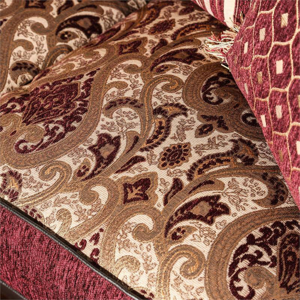 Burgundy Red Faux Leather 2-Piece Sofa Set G341589