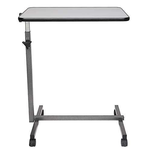 Dark Wood Grain Color Tilting Overbed Table with Wheels P781080