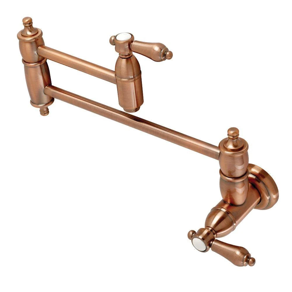 Antique Copper Wall Mount Pot Filler Kitchen Faucet W407