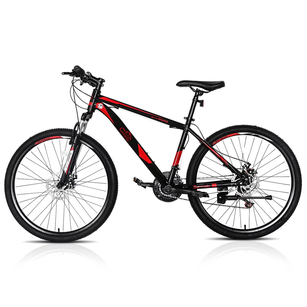 21 Speed 26" Wheel Steel Frame Mountain Bike, Black/Red G83002