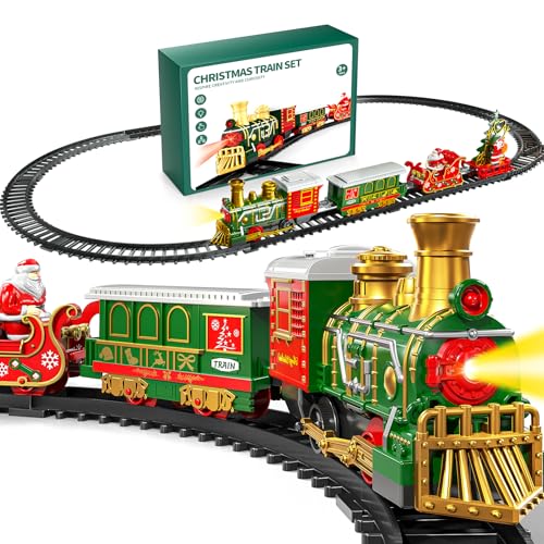 Electric Train Set with Smoke, Light and Sound, DIY Building Train Tracks C325179