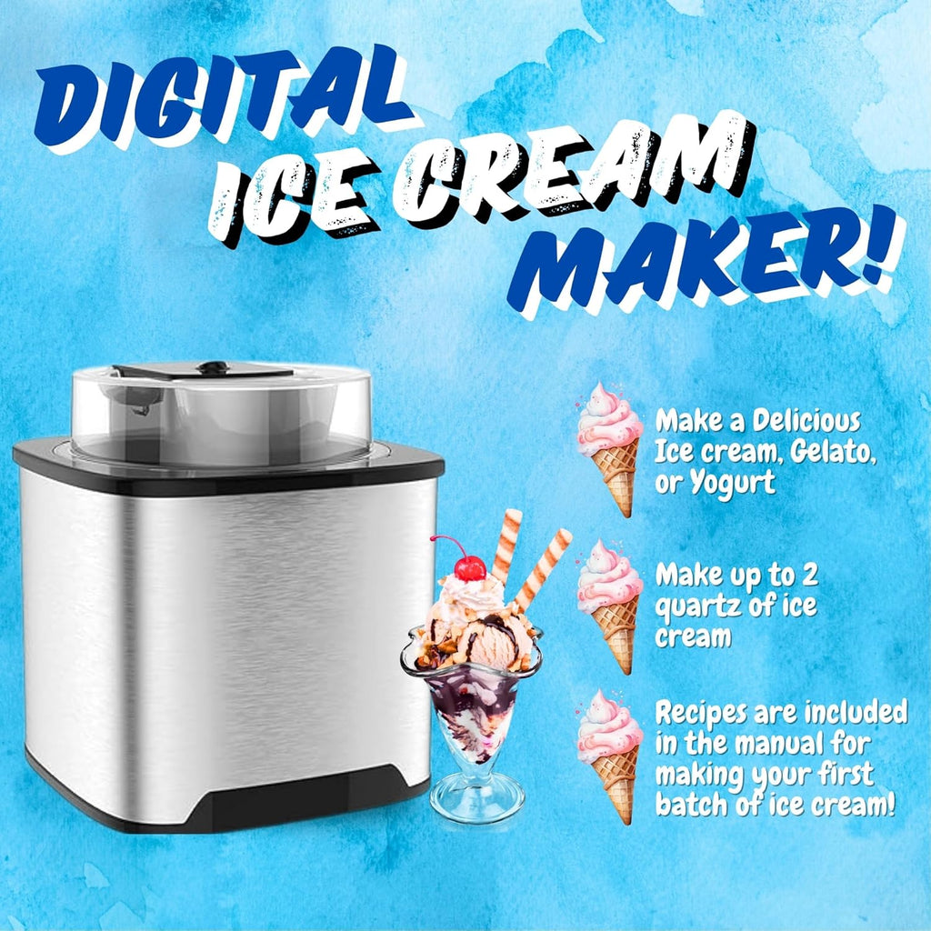 2-Qt Soft Serve Ice Cream Machine with Ice Cream Scooper J37356