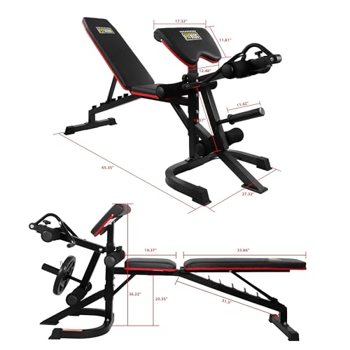 Adjustable 6 Position Utility Bench with Leg Extension and Preacher Pad C5596