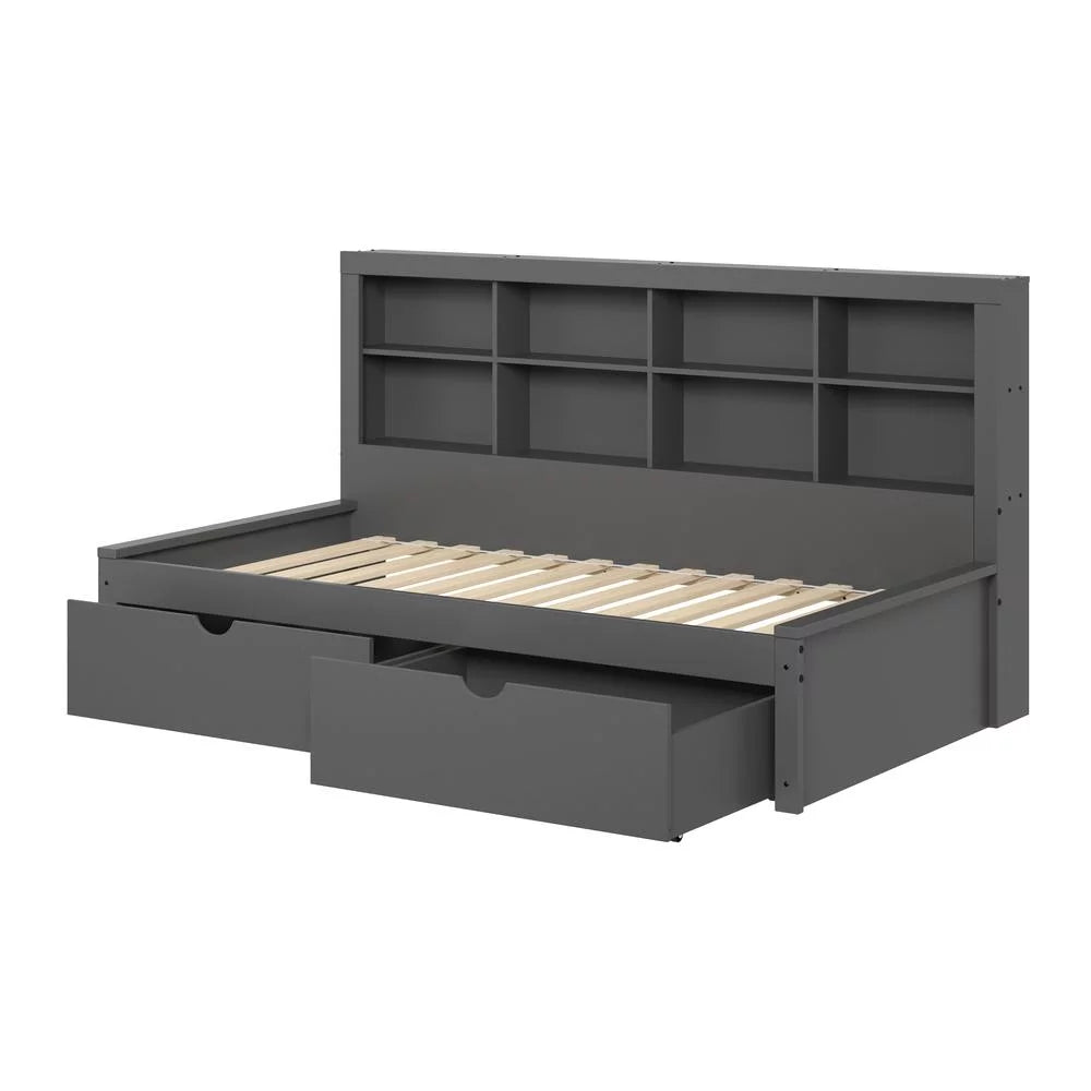 Dark Grey Twin Bookcase Day Bed E559677