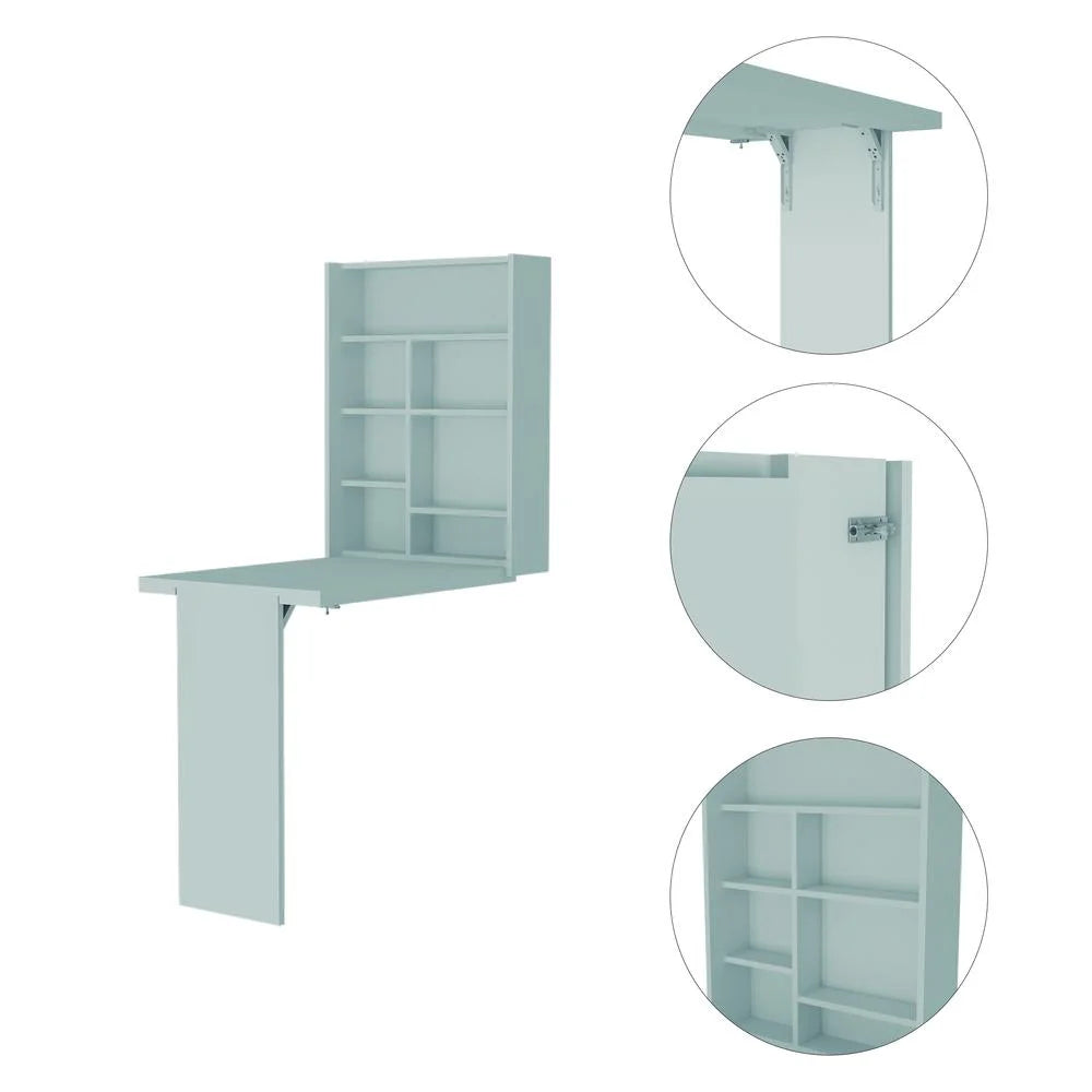 White Foldable Wall Desk Table U2713